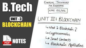 Blockchain B Tech AKTU PDF Notes Download for First Year: Emerging Technology for Engineering KMC 102