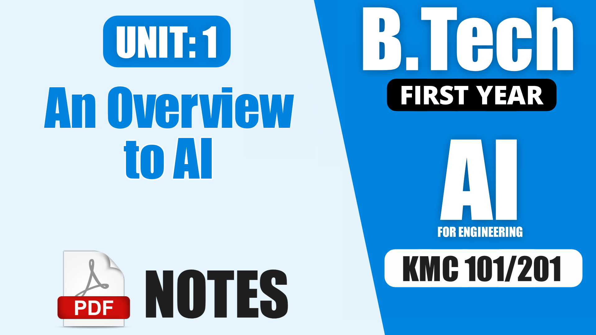 Unit 1: An Overview To AI B.Tech AKTU PDF Notes Download For First Year ...