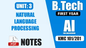 Unit 3: Natural Language Processing B.Tech AKTU