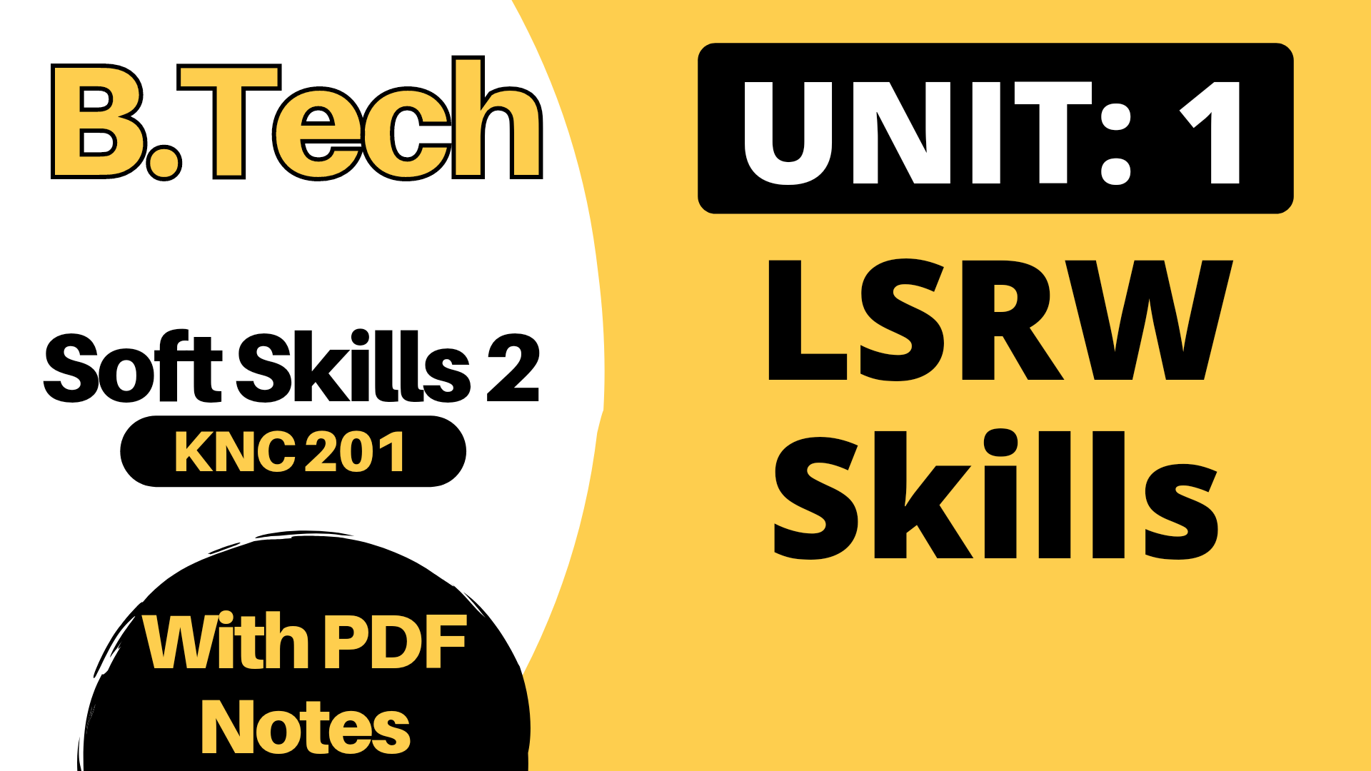 Unit 1: LSRW Skills B.Tech AKTU PDF Notes Download For First Year: Soft ...