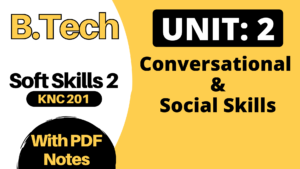 Unit 2: Conversational & Social Skills