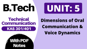 Unit 5: Dimensions of Oral Communication & Voice Dynamics